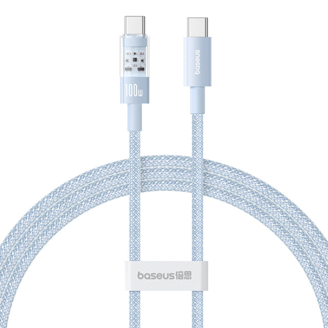 Cablu Baseus Gem (P10373000311-01), Type-C to Type-C, Super Fast Charging 100W, 2m, Galaxy Blue