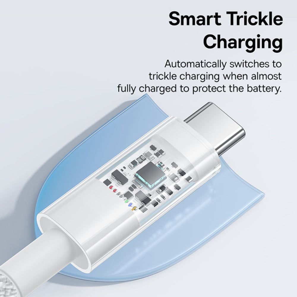 Cablu Baseus Gem (P10373000211-01), Type-C to Type-C, Super Fast Charging 100W, 2m, Moon White