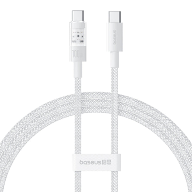 Cablu Baseus Gem (P10373000211-01), Type-C to Type-C, Super Fast Charging 100W, 2m, Moon White