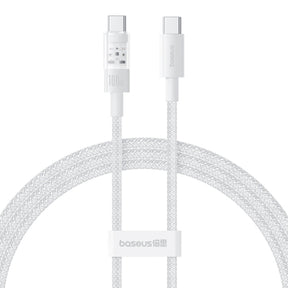 Cablu Baseus Gem (P10373000211-00), Type-C to Type-C, Super Fast Charging 100W, 1m, Moon White