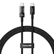 Cablu Baseus Gem (P10373000111-01), Type-C to Type-C, Super Fast Charging 100W, 2m, Cluster Black
