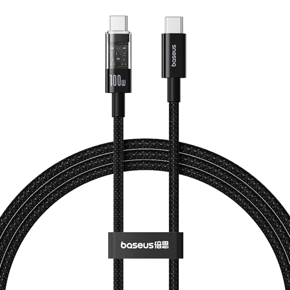 Cablu Baseus Gem (P10373000111-01), Type-C to Type-C, Super Fast Charging 100W, 2m, Cluster Black