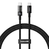 Cablu Baseus Gem (P10373000111-01), Type-C to Type-C, Super Fast Charging 100W, 2m, Cluster Black