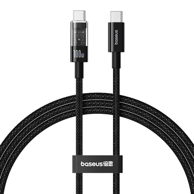 Cablu Baseus Gem (P10373000111-01), Type-C to Type-C, Super Fast Charging 100W, 2m, Cluster Black