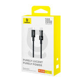 Cablu Baseus Gem (P10373000111-00), Type-C to Type-C, Super Fast Charging 100W, 1m, Cluster Black