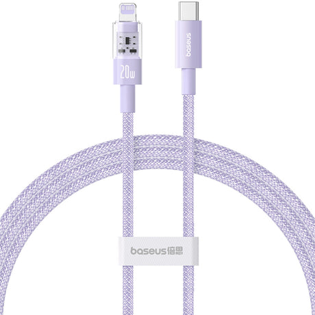 Cablu Baseus Gem (P10373001511-00), USB-C to Lightning, Fast Charging 20W, 1m, Nebula Purple