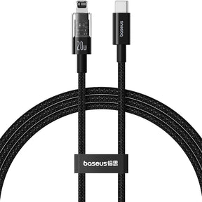 Cablu Baseus Gem (P10373001111-00), USB-C to Lightning, Fast Charging 20W, 1m, Cluster Black