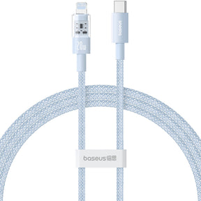 Cablu Baseus Gem (P10373001311-01), USB-C to Lightning, Fast Charging 20W, 2m, Galaxy Blue
