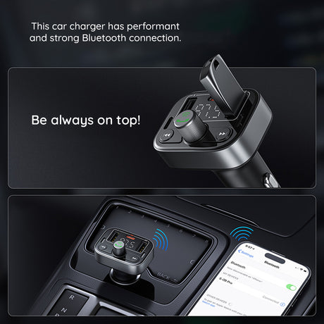 Gadget Baseus FM Modulator and Car Charger S-09 Pro (C10762200113-00), 2x USB, Type-C, Bluetooth 5.3, Digital Display, Negru