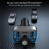 Gadget Baseus FM Modulator and Car Charger S-09 Pro (C10762200113-00), 2x USB, Type-C, Bluetooth 5.3, Digital Display, Negru