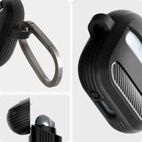 Casti Spigen Protection Case Rugged Armor (ACS08330), for Samsung Galaxy Buds 3 / 3 Pro / 3 FE, Aluminum Holder, Negru