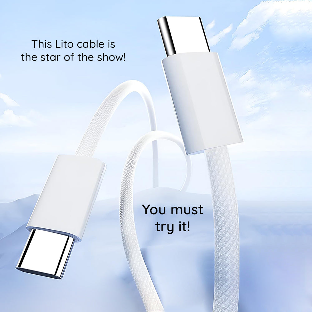 Cablu Lito (LD04CC), Type-C to Type-C, Fast Charging, High Speed Data Transfer, PD60W, 2m, Alb