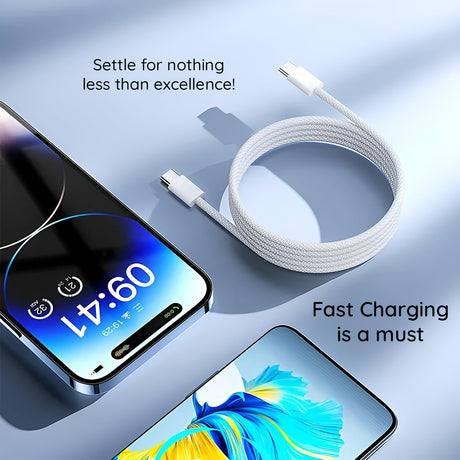 Cablu Lito (LD04CC), Type-C to Type-C, Fast Charging, High Speed Data Transfer, PD60W, 2m, Alb