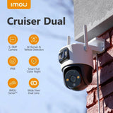 Imou Outdoor Camera Cruiser Dual (IPC-S7XP-10M0WED-0360B), 10MP, Two-way Talk, Human Detection, Night Vision, IP66, Alb
