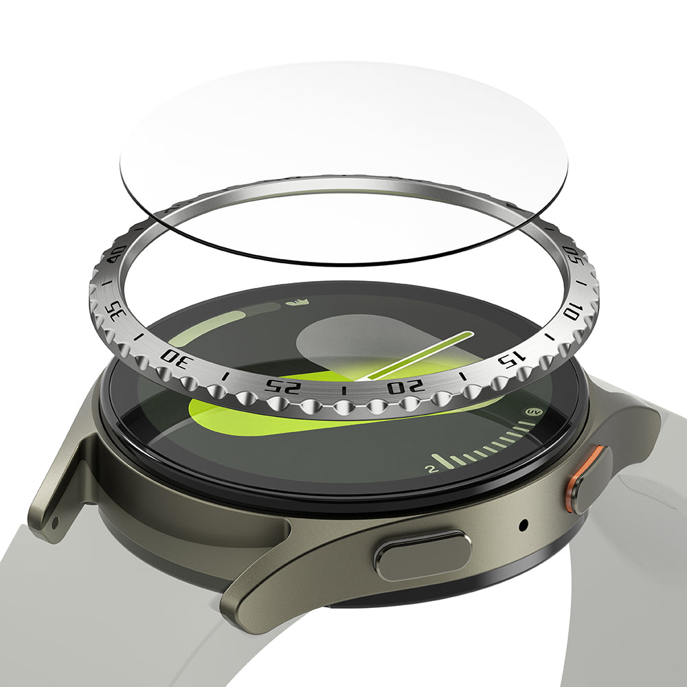 Accesoriu smartwatch Ringke Bezel Styling compatibil cu Samsung Galaxy Watch7 40mm, Argintiu Pattern5 (Cb-Gw7-40-01)