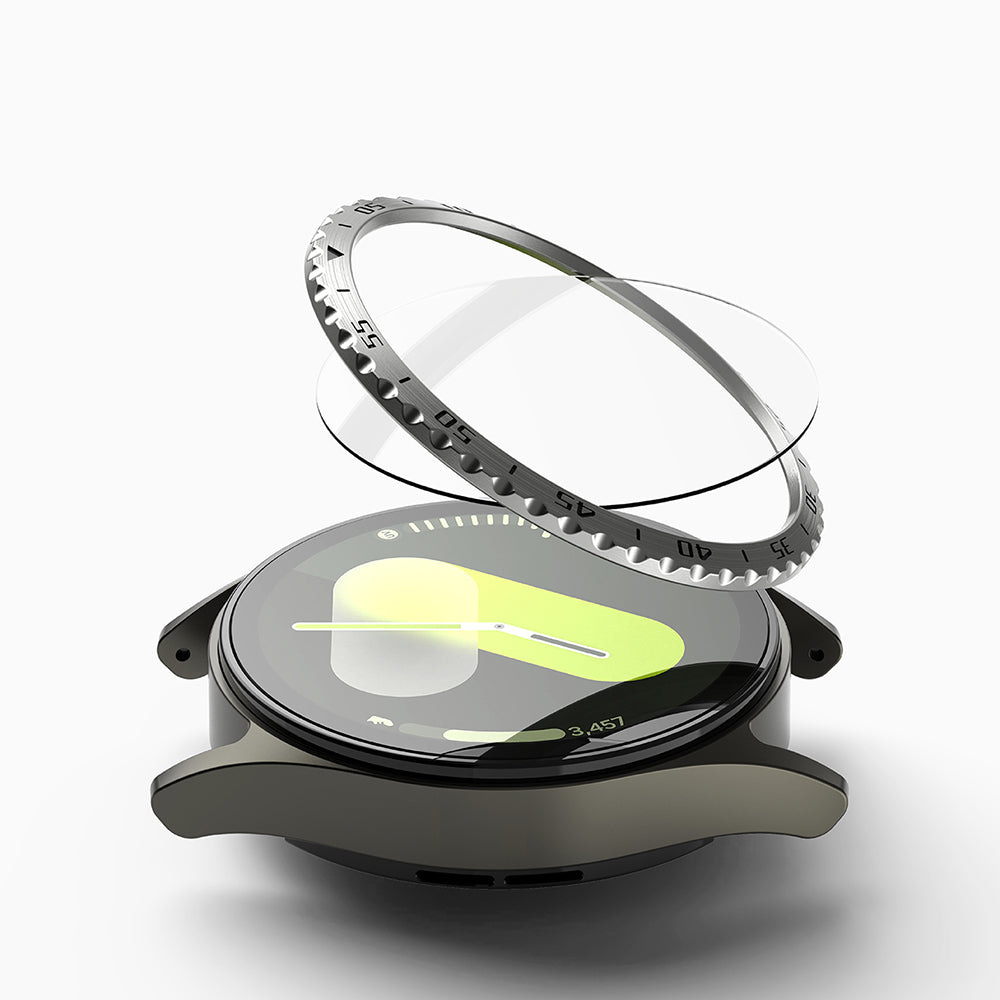 Accesoriu smartwatch Ringke Bezel Styling compatibil cu Samsung Galaxy Watch7 40mm, Argintiu Pattern5 (Cb-Gw7-40-01)