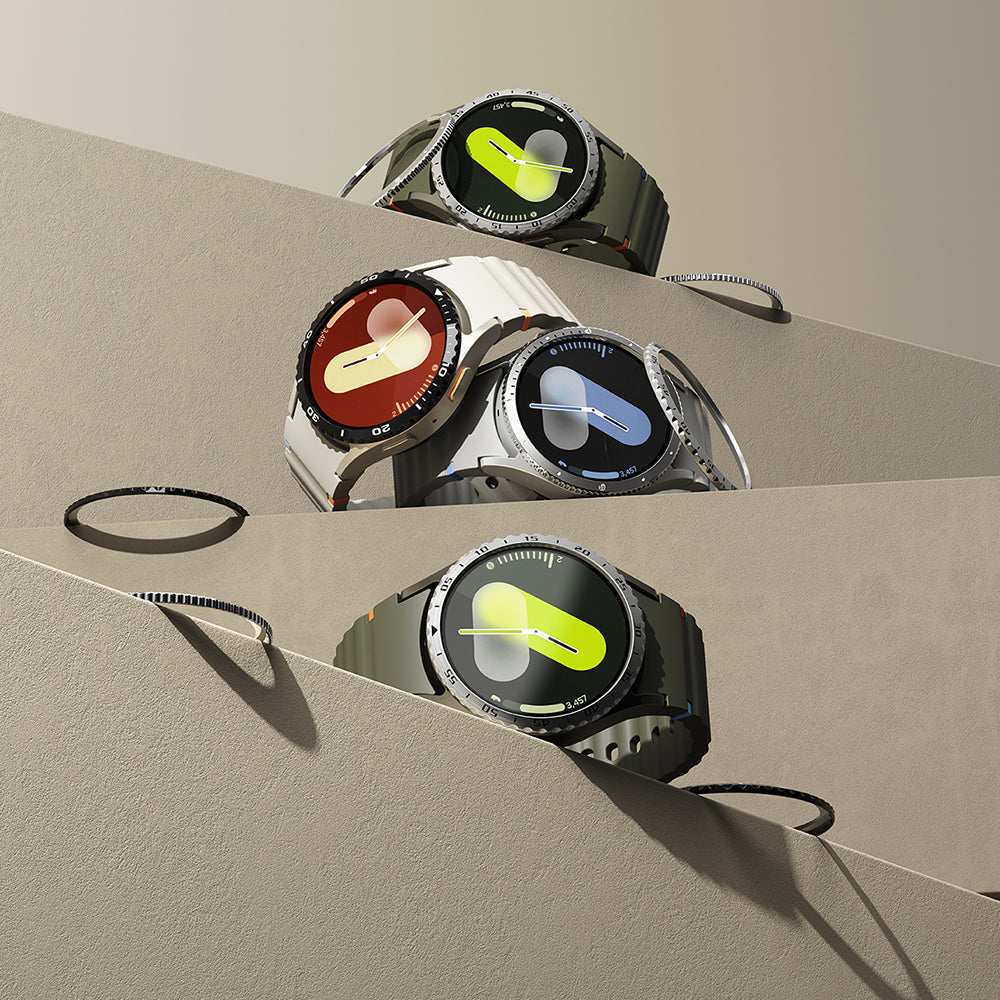 Accesoriu smartwatch Ringke Bezel Styling compatibil cu Samsung Galaxy Watch7 40mm, Argintiu Pattern7 (Cb-Gw7-40-03)