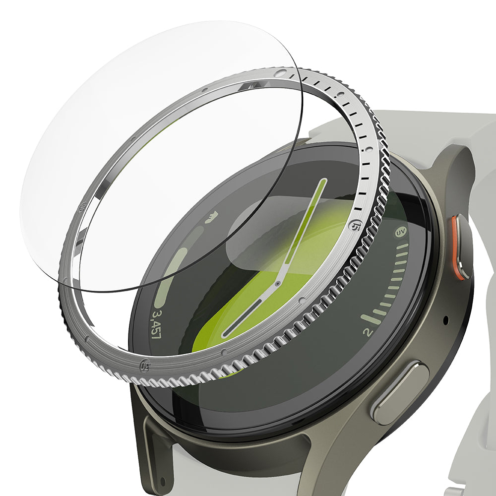 Accesoriu smartwatch Ringke Bezel Styling compatibil cu Samsung Galaxy Watch7 40mm, Argintiu Pattern7 (Cb-Gw7-40-03)