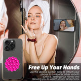 Suport Techsuit Phone (SB-CUP), Suction Pad for Selfies, Silicone, Adhesive Mount, Round Shape, Negru