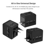 Incarcator Techsuit Travel Adapter (HHT148), PD20W, QC, USB, Type-C, EU, UK, AUS, US, Negru