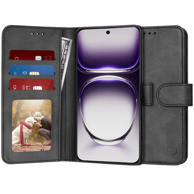Husa de protectie Techsuit Diary Book compatibil cu Oppo Reno12, Negru
