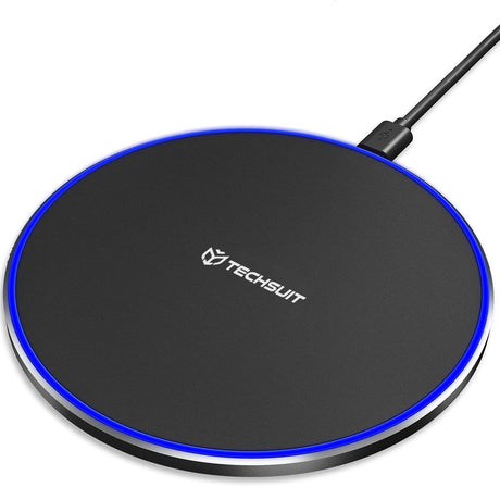 Incarcator Techsuit Wireless Premium (CHWR031), RGB Colors, 15W, 3A, Negru
