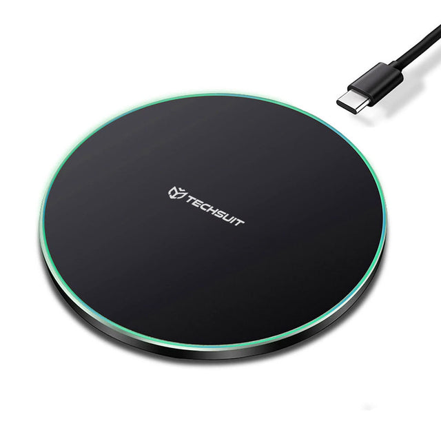 Incarcator Techsuit Wireless Premium (CHWR031), RGB Colors, 15W, 3A, Negru