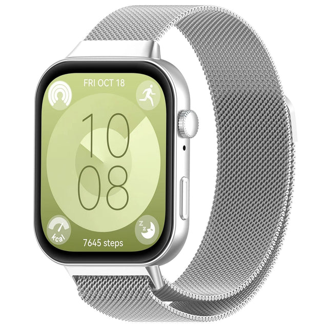 Curea smartwatch Techsuit Watchband (W009) compatibil cu Huawei Watch Fit 3 / Fit 4 / Fit 4 Pro, Argintiu
