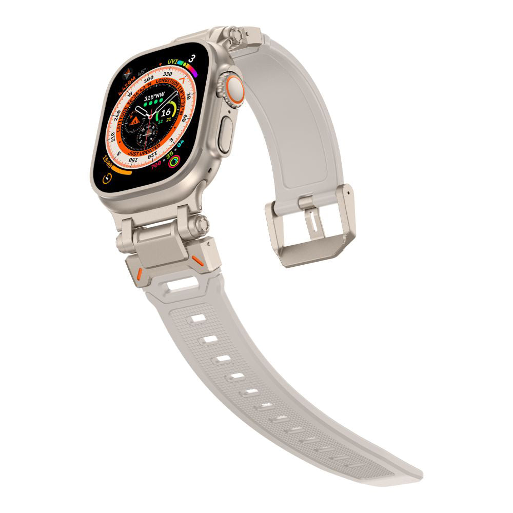 Curea smartwatch Techsuit Watchband (W064) compatibil cu Apple Watch 1/2/3/4/5/6/7/8/9/10/11/SE/SE 2/SE 3/Ultra/2/3(42/44/45/46/49mm), Argintiu Starlight