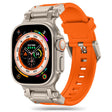 Curea smartwatch Techsuit Watchband (W064) compatibil cu Apple Watch 1/2/3/4/5/6/7/8/9/10/11/SE/SE 2/SE 3/Ultra/2/3 (42/44/45/46/49mm), Argintiu Orange