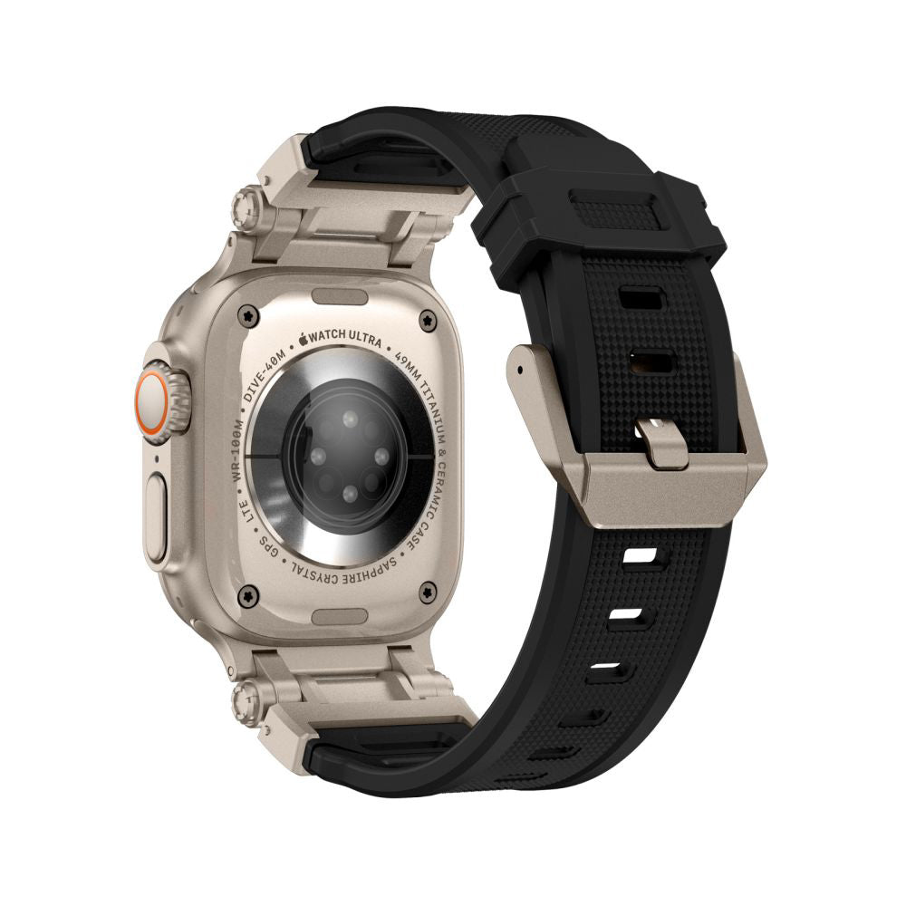 Curea smartwatch Techsuit Watchband (W064) compatibil cu Apple Watch 1/2/3/4/5/6/7/8/9/10/11/SE/SE 2/SE 3/Ultra/2/3 (42/44/45/46/49mm), Argintiu Black