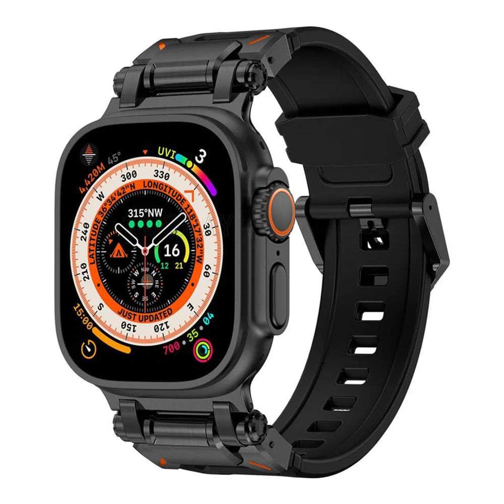 Curea smartwatch Techsuit compatibil cu Apple Watch 1 / 2 / 3, Negru