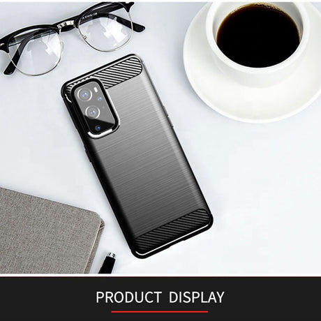 Husa de protectie Techsuit Carbon Silicone compatibil cu OnePlus 9 Pro, Negru