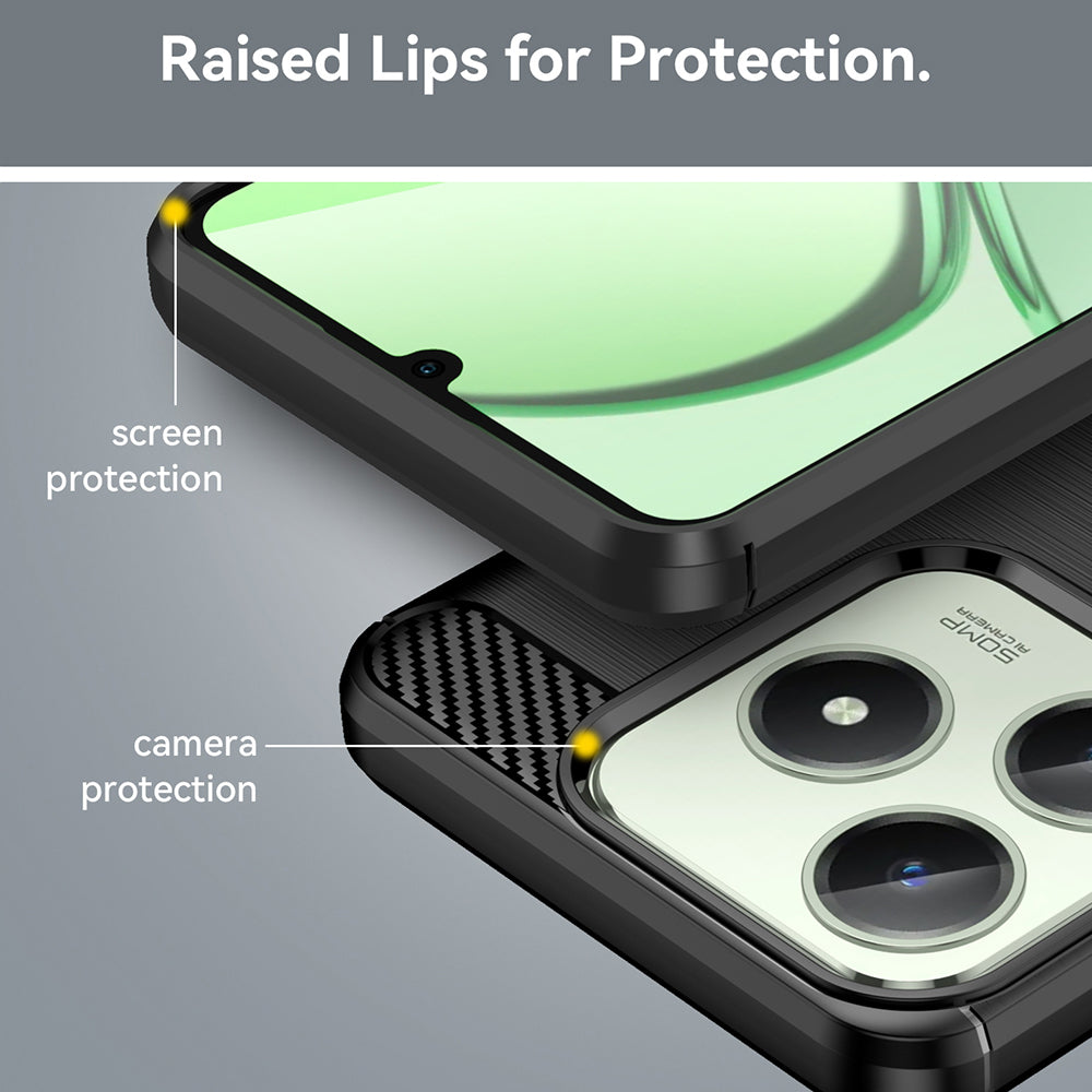 Husa de protectie Techsuit Carbon Silicone compatibil cu Realme C61 / Realme C63, Negru