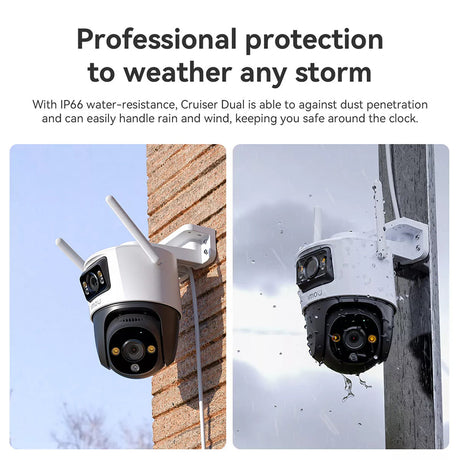 Imou Outdoor Camera Cruiser Dual (IPC-S7XP-10M0WED-0360B), 10MP, Two-way Talk, Human Detection, Night Vision, IP66, Alb