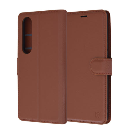 Husa de protectie Techsuit Leather Folio compatibil cu Sony Xperia 1 VI, Maro
