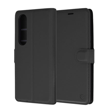 Husa de protectie Techsuit Leather Folio compatibil cu Sony Xperia 1 VI, Negru