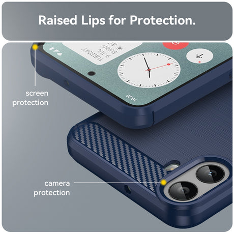 Husa de protectie Techsuit Carbon Silicone compatibil cu Nothing CMF Phone 1, Albastru