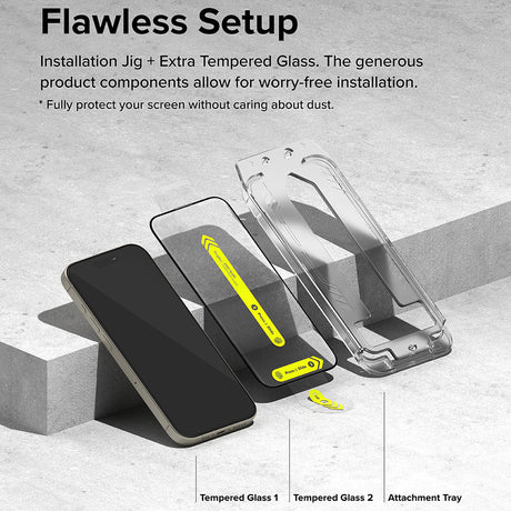 Folie de protectie Ringke Easy Slide Tempered Glass (set de 2) compatibil cu iPhone 16 Pro Max, Negru