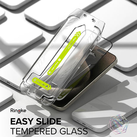Folie de protectie Ringke Easy Slide Tempered Glass (set de 2) compatibil cu iPhone 16 Pro, Transparent