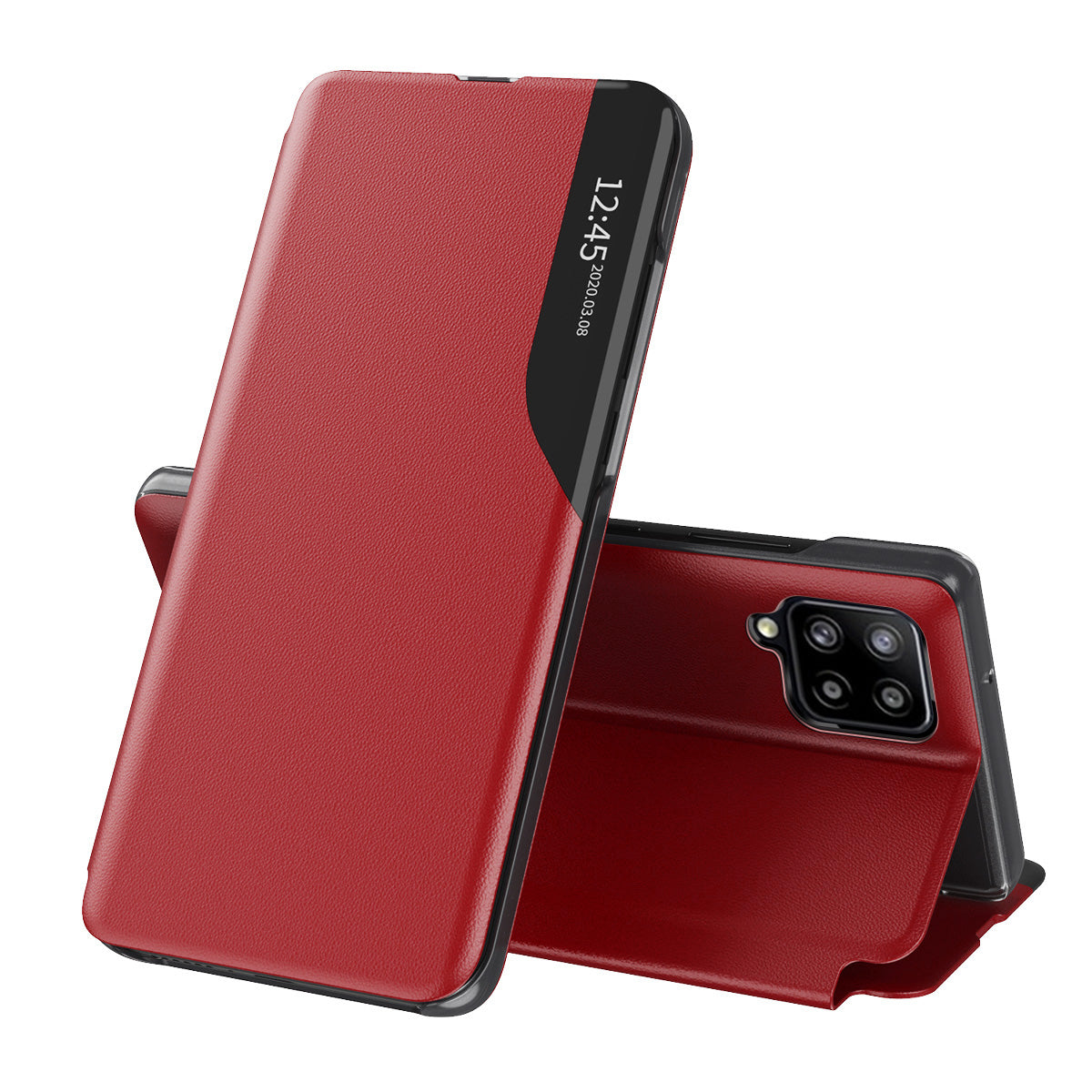 Husa de protectie Techsuit eFold Series compatibil cu Samsung Galaxy A12 / A12 Nacho, Rosu