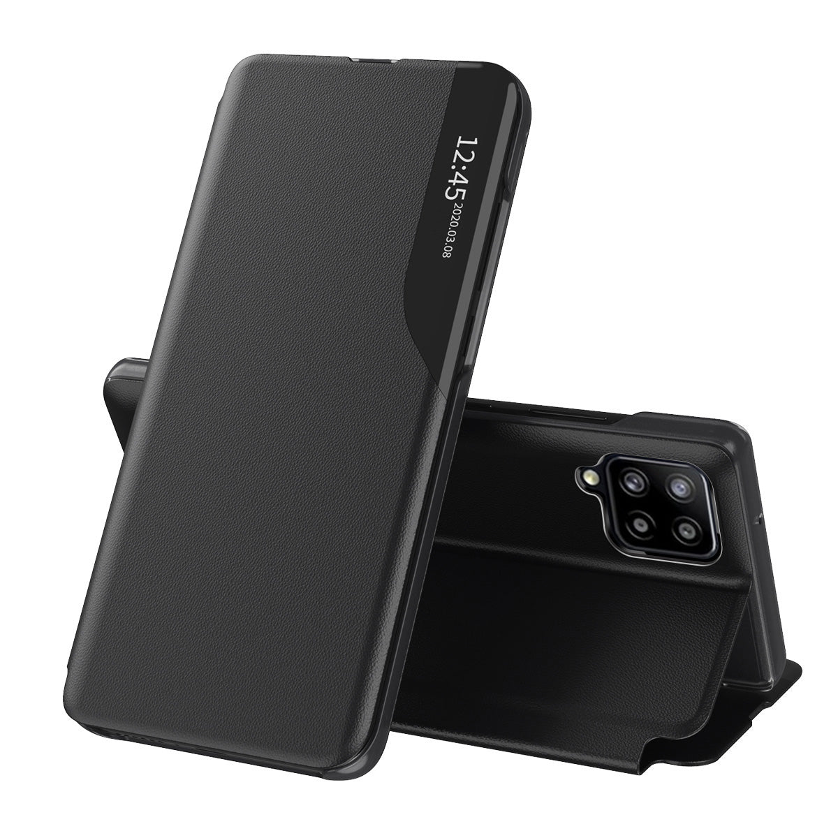 Husa de protectie Techsuit eFold Series compatibil cu Samsung Galaxy A12 / A12 Nacho, Negru