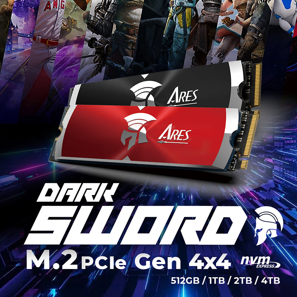 Stocare Dato Internal Solid State Drive SSD Ares Dark Sword (ARSDSK-8TB), PCIe Gen4x4, 8TB, Up to 7200MB/s, Notebook, PS5, Negru