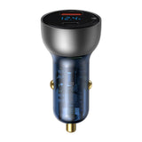 Incarcator Baseus Car (CCKX-C0A), with Digital Display, Type-C PD65W, USB QC4.0, DC 12-24V, Transparent