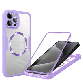 Folie de protectie Techsuit ColorVerse 360 MagSafe Series + compatibil cu iPhone 15 Pro, Mov