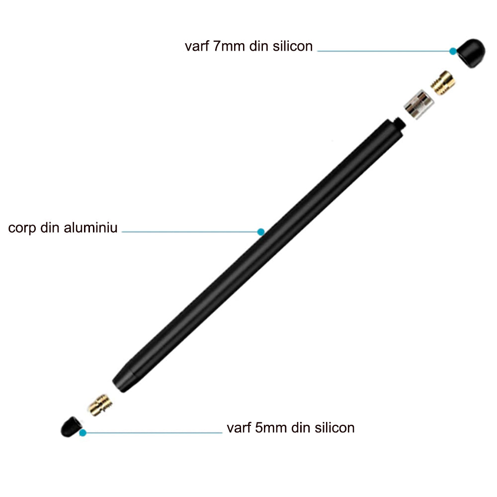Stylus Techsuit Stylus Pen (JC01), Aluminum Alloy, Android, iOS, Microsoft, Negru