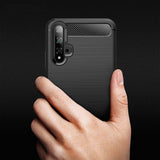Husa de protectie Techsuit Carbon Silicone compatibil cu Huawei nova 5T / Honor 20, Negru