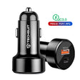 Incarcator Techsuit Car Premium (TE-P31), USB QC3.0 18W, Type-C PD30W, Total 48W, LED Light, Negru