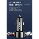 Incarcator Techsuit Car Premium (TE-P31), USB QC3.0 18W, Type-C PD30W, Total 48W, LED Light, Negru