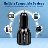 Incarcator Techsuit Car Premium (TE-022), USB-A QC5.0 30W, USB-C PD30W, Total 60W, LED Light, Negru
